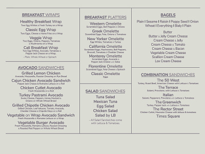 50 West Menu Board Mockup