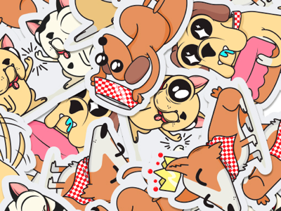 Stickers año del perro dogs illustration stickers