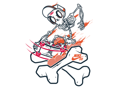 Propuesta Nike SB illustration ilustración skate skull