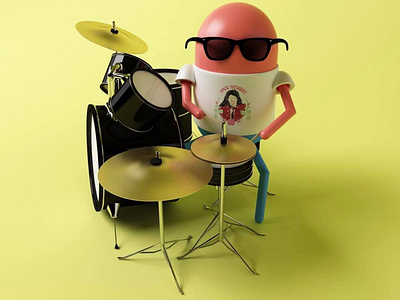 Drummer 3d c4d drum drummer illustration