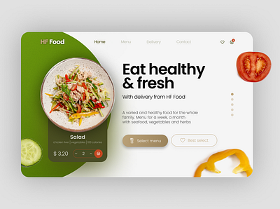 First screen for the food delivery service design figma screen ui web