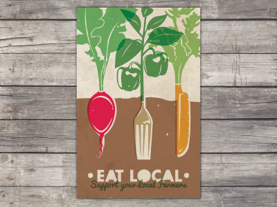 Eat Local Poster food poster