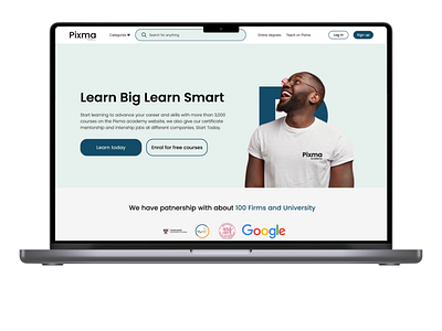 Pixma: An e-learning website coursera e learning e learning website graphic design landing page udemy ui website website for learning