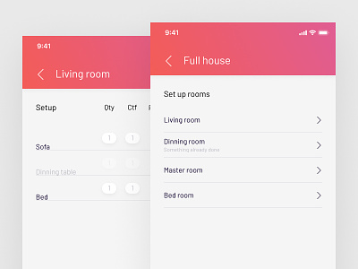 Moversly – Full house And living room android app clean gradients ios iphone map minimal modern moving ui ux