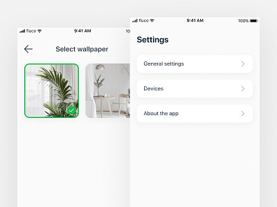 Smart home concept – Settings and Select wallpaper