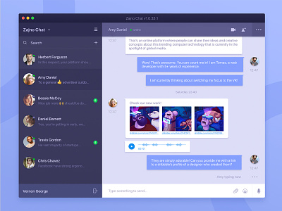 Free Desktop Messaging App Concept app application chat design freebie macos material message ui ux user experience user interface zajno