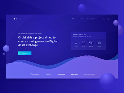 Homepage for a New Cryptocurrency Startup