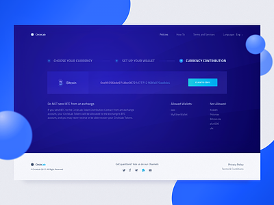Third Step Description for a Cryptocurrency Contribution Flow bitcoin blockchain contribution cryptocurrency ico minimalistic selection token ui ux web design zajno