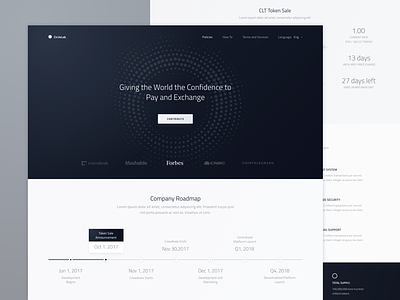 Landing Page Wireframe for New Cryptocurrency Website: WIP