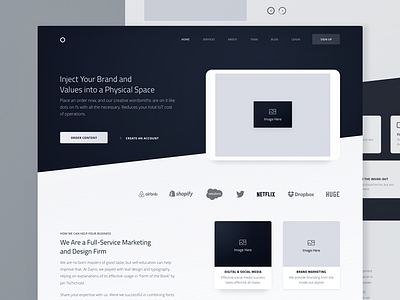 Homepage Wireframe for Marketing Website