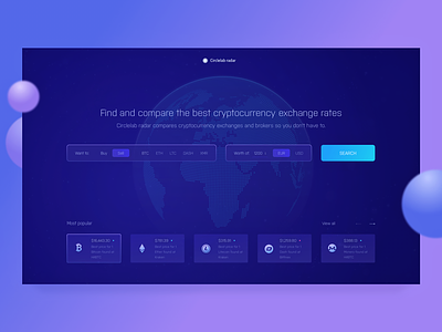 Cryptocurrency Exchange Rate Comparison Service bitcoin blockchain cryptocurrency ether ico investment litecoin token ui ux web design zajno