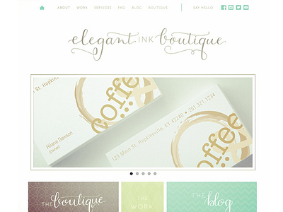 Elegant Ink Boutique modern calligraphy website