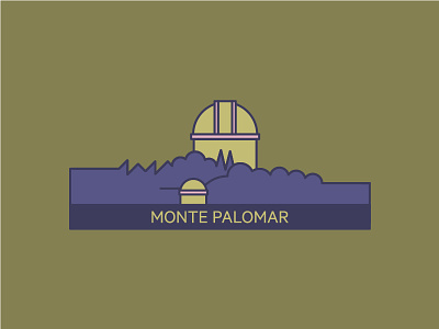 Monte Palomar Observatory astronomy icon illustration infographic magazine observatory sky stars usa vector