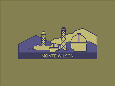 Monte Wilson astronomy icon illustration infographic magazine observatory sky stars usa vector