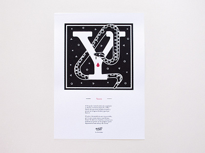 Murder Types self-publishing prints and book letter Y / Yarará caps design illustration letter prints screen printing self publishing typography y