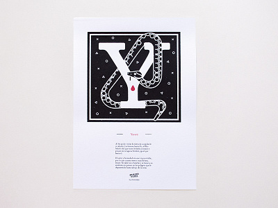 Murder Types self-publishing prints and book letter Y / Yarará