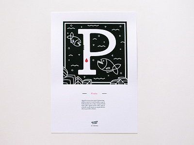 Murder Types self-publishing prints and book letter P / Piraña caps design illustration letter p prints screen printing self publishing typography