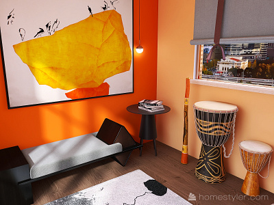 Sala Étnica-Cosmopolita 3d design design de interiores interior design