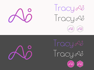 Logo for Tracy AI, an AI-based chatbot startup ai artificial intelligence branding chatbot clean design gradient icon illustration logo minimal sketch typography vector