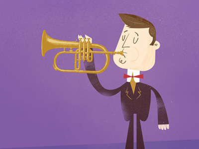 Jazzzzzzzz cartoon illustration jazz man retro vintage