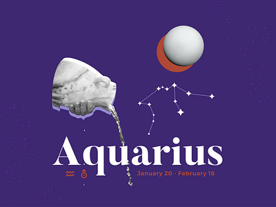 Aquarius sign aquarius astrology collage graphic design planet stars zodiac