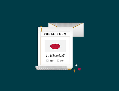 The lip form envelope gradient illustration kiss lips paper