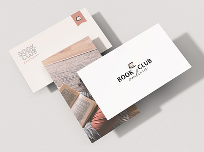 Book club logo on paper book book club book logo design logo logo design soft tones