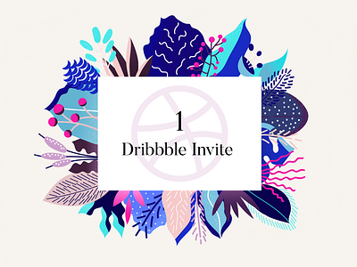 Dribbble Invite colorful invite leaves