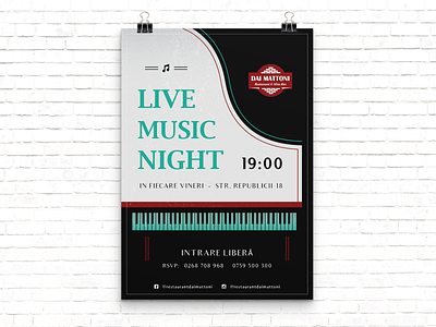 Music night print event live music music piano poster poster design print