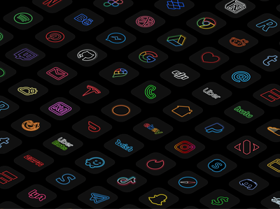 Synthico freebie - minimal neon icon pack figma freebie icon icon design icons illustration neon sideproject vector