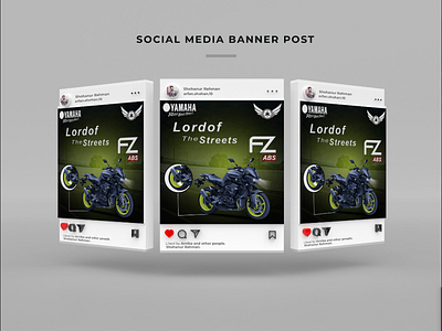 Yamaha FZ Bike Manipulation Social Media Banner 01 branding design graphic design illustration logo motion graphics typography ui ux vector