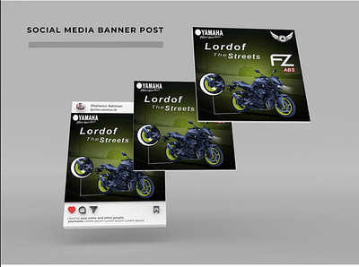 Yamaha FZ Bike Manipulation Social Media Banner 02 3d animation branding design graphic design illustration logo motion graphics typography ui ux vector