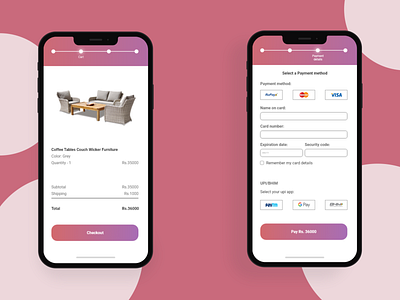 Daily UI Challenge 002 (Credit Card Checkout) app design checkout credit card dailyui furniture mobile design payment