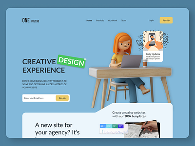 Landing page (Web design) 3d app app design dailyui design design agency design concept homepage ui ui design web web design website website design