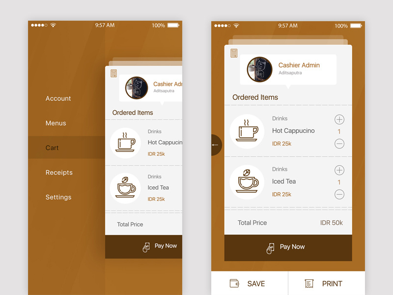  Coffee  shop  cashier app ui  by Adit Saputra on Dribbble