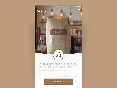 Cookopi- landing page app ui coffee shop landing page ui user interface ux web design