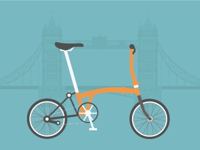 Cycle to work scheme brompton illustration london vector wip