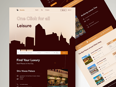 Showtels | Web page concept for Hotel-Resorts concept design figma graphic design logo luxury ui ux web design web ui webpage