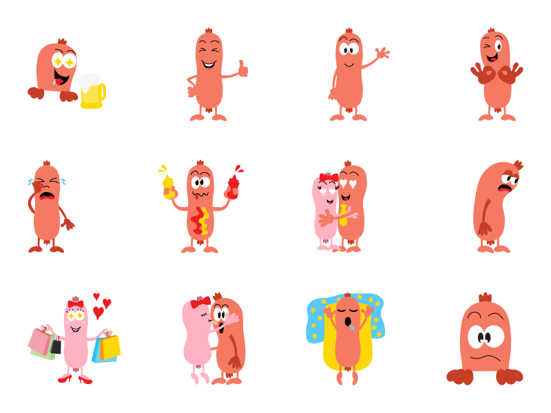 Mr & Mrs Parkys stickers for iMessages by Dominika Raszkova on Dribbble