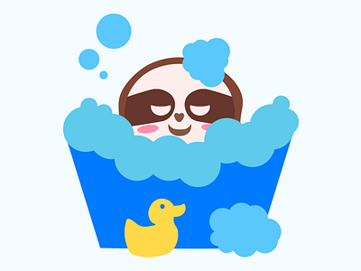 Bath time sloth animals emojis funny imessages sloth stickers