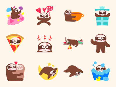 Sloth stickers for iMessages animals emojis funny imessages sloth stickers