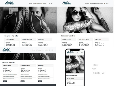 Tattoo - Responsive Web Design boodstrap css html landing page mockup responsive responsive web design tattoo template ui design ui kits user experience user interface ux design web design web inspiration wordpress