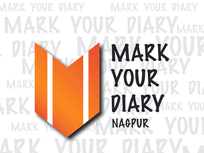 Logo design for Mark Your Diary black brand brand identity branding design event management illustration logo nagpur orange social media symbol tags update vector visual identity