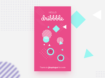 Hello Dribble dribble first hello illustration shot thanks