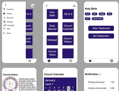 Church App UI design as client requirements app ui ux
