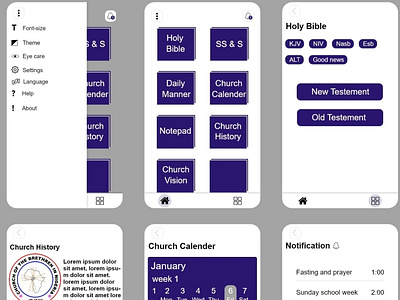 Church App UI design as client requirements