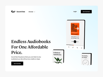 Landing Page UI audio player branding hero section landing page logo product page saas startup web design web ui