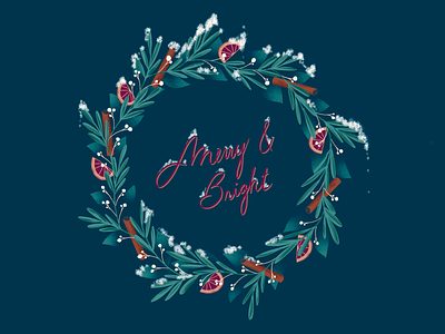 Happy Holidays Wreath christmas happy holidays holiday holiday wreath holidays illustration textured illustration wreath xmas