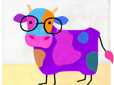 Stichy Cow with Glasses affinity designer affinitydesigner animal animals illustration vector