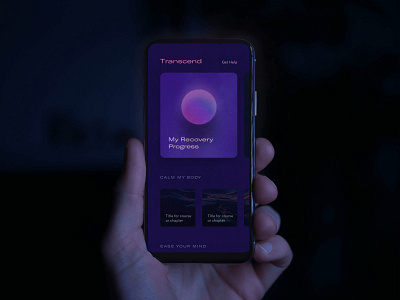 Transcend app education health interface ios learning lms meditation mobile app ux